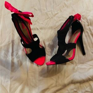 Elegant Black and Pink Women's Heels
